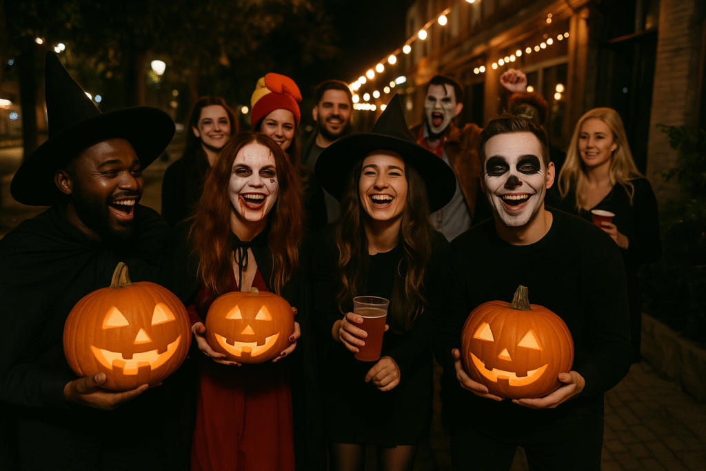 Halloween Night Celebration on Cobblestone